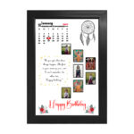 Personalized Calendar Photo Collage Wooden Classic Frame - Black Colour, 8"x12" Frame (Design 03)