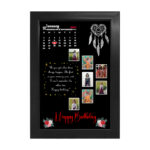 Personalized Calendar Photo Collage Wooden Classic Frame - Black Colour, 8"x12" Frame (Design 03) - Image 2
