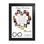 Personalized Calendar Photo Collage Wooden Classic Frame - Black Colour, 8"x12" Frame (Design 08)