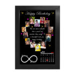 Personalized Calendar Photo Collage Wooden Classic Frame - Black Colour, 8"x12" Frame (Design 08) - Image 2