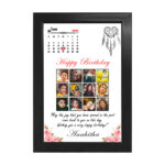 Personalized Calendar Photo Collage Wooden Classic Frame - Black Colour, 8"x12" Frame (Design 12)