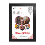 Personalized Calendar Photo Collage Wooden Classic Frame - Black Colour, 8"x12" Frame (Design 11)
