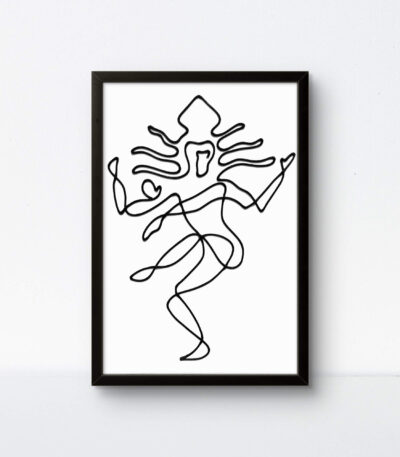 For those who prefer a moody, industrial, or ultra-modern look, this black-on-black framed Nataraja offers a seamless, shadow-box effect that highlights the fluidity of the rope's movement.