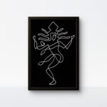 Premium black-framed Nataraja one rope art for luxury home offices.