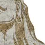 Close-up detailed view of Upahar18 Adiyogi Shiva Rope Craft Portrait Frame showing the intricate texture of handmade cotton and jute ropes meticulously glued side by side.