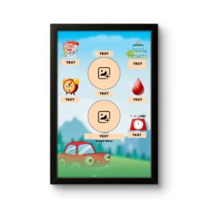 Customized baby birth details classic photo frame blank nature theme layout customizable template upahar18