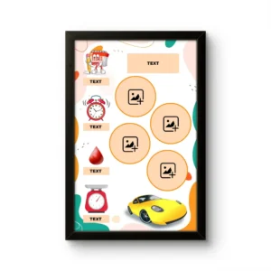 Customized baby birth details classic photo frame blank multi photo collage layout template upahar18