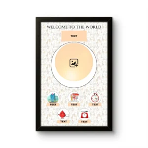 Customized baby birth details classic photo frame blank safari jungle theme layout customizable template upahar18