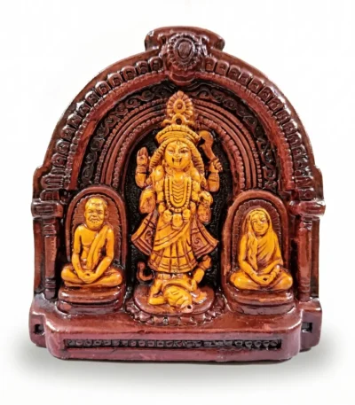 Premium upahar18 handcrafted Terracotta Maa Kali idol featuring Sri Ramakrishna and Sarada Devi, made by traditional clay artisans of Krishnanagar.