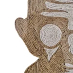 Close-up texture view of Upahar18 Mahatma Gandhi Rope Craft Portrait Frame highlighting the iconic round spectacles and ear detail shaped from concentric layers of white cotton and natural jute ropes.