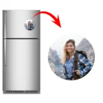 Round Shape Personalized Photo Printed Flexible Fridge Magnet (100 x 100 mm)