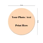 Small round shape personalized photo printed fridge magnet 70x70 mm by upahar18