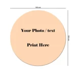 Round shape personalized photo printed fridge magnet 100x100 mm by upahar18