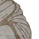 Close-up texture view of Upahar18 Swami Vivekananda Rope Craft Portrait Frame showing the intricate layers and curves of his iconic turban made from white cotton and jute ropes.