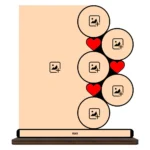 A product dimension chart displaying the exact size measurements of 10 inches width and 12 inches height for the upahar18 personalized custom photo printed MDF cutout standee collage.