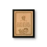 A custom engraved frame made of high-quality wooden finish MDF board by upahar18, featuring a personalized etched portrait of Dr. Sarvepalli Radhakrishnan, a meaningful mentor quote, and a Happy Teacher's Day wish within a sleek black border.